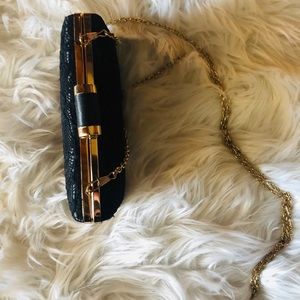 Black lace clutch
